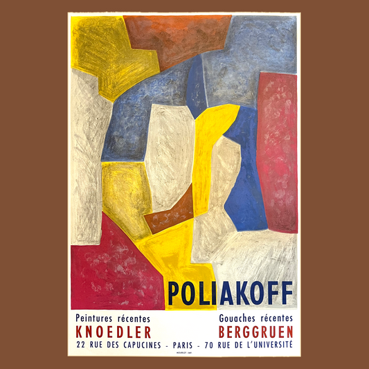 Serge Poliakoff 1959 Composition carmin, jaune, grise et bleue - Knoedler - Berggruen