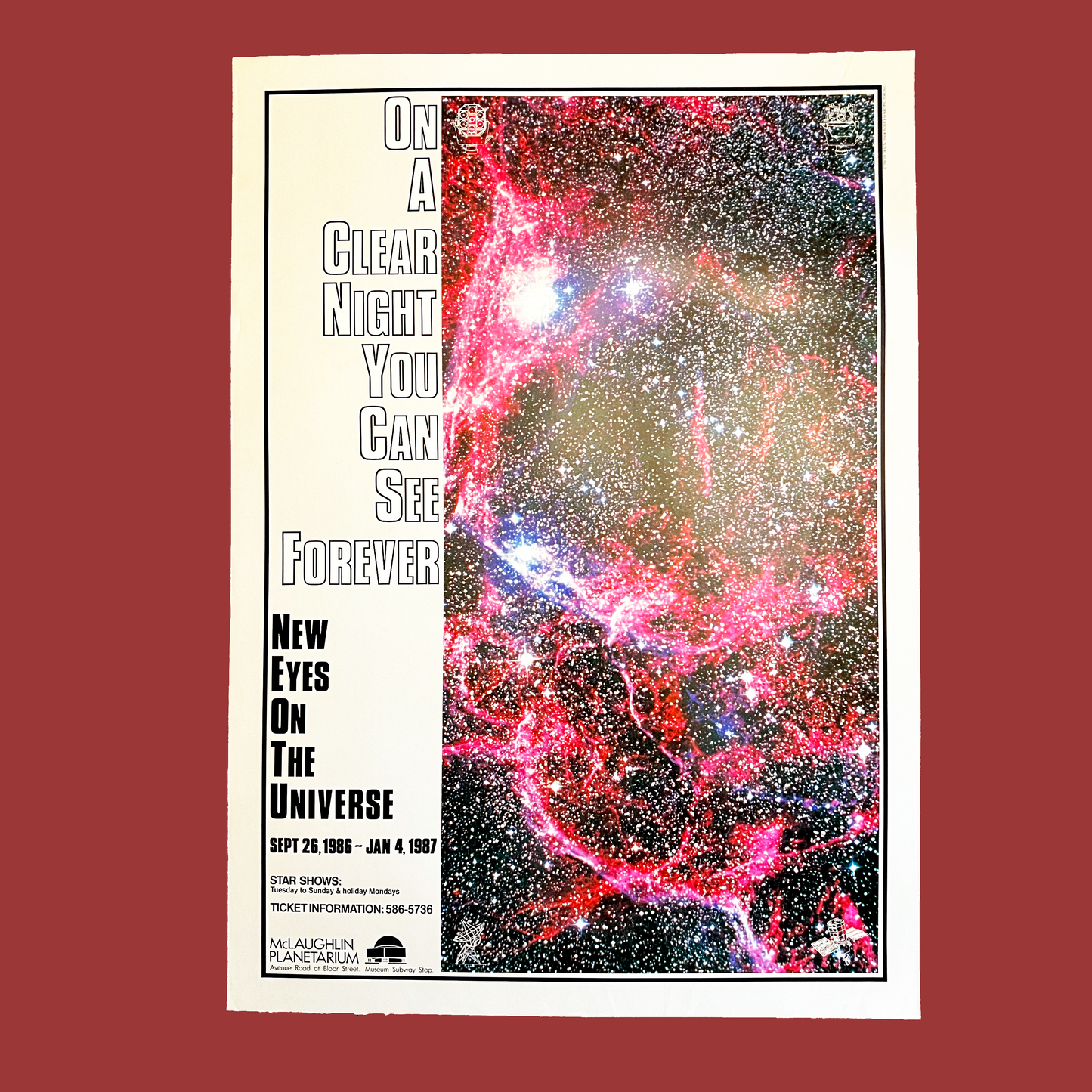 A Clear Night You Can See Forever 1987 McLaughlin Planetarium Poster