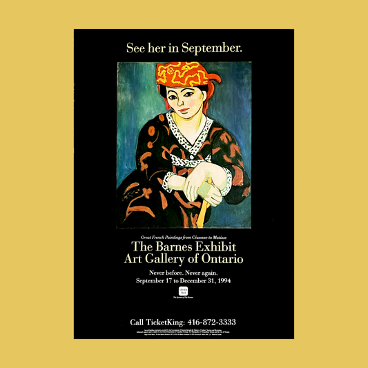 Matisse 1994 Barnes Exhibit Art Gallery of Ontario Poster