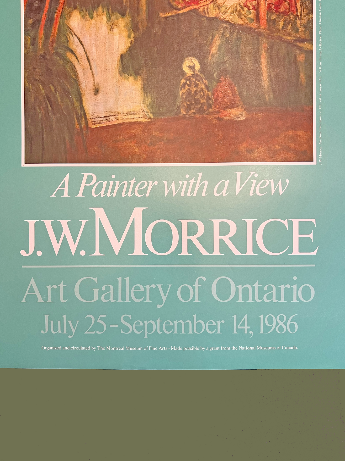 "A Painter with a View" J.W Morrice 1986 Art Gallery of Ontario Poster